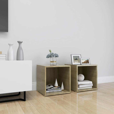Vidaxl tv-meubelen 2 st 37x35x37 cm bewerkt hout sonoma eikenkleurig