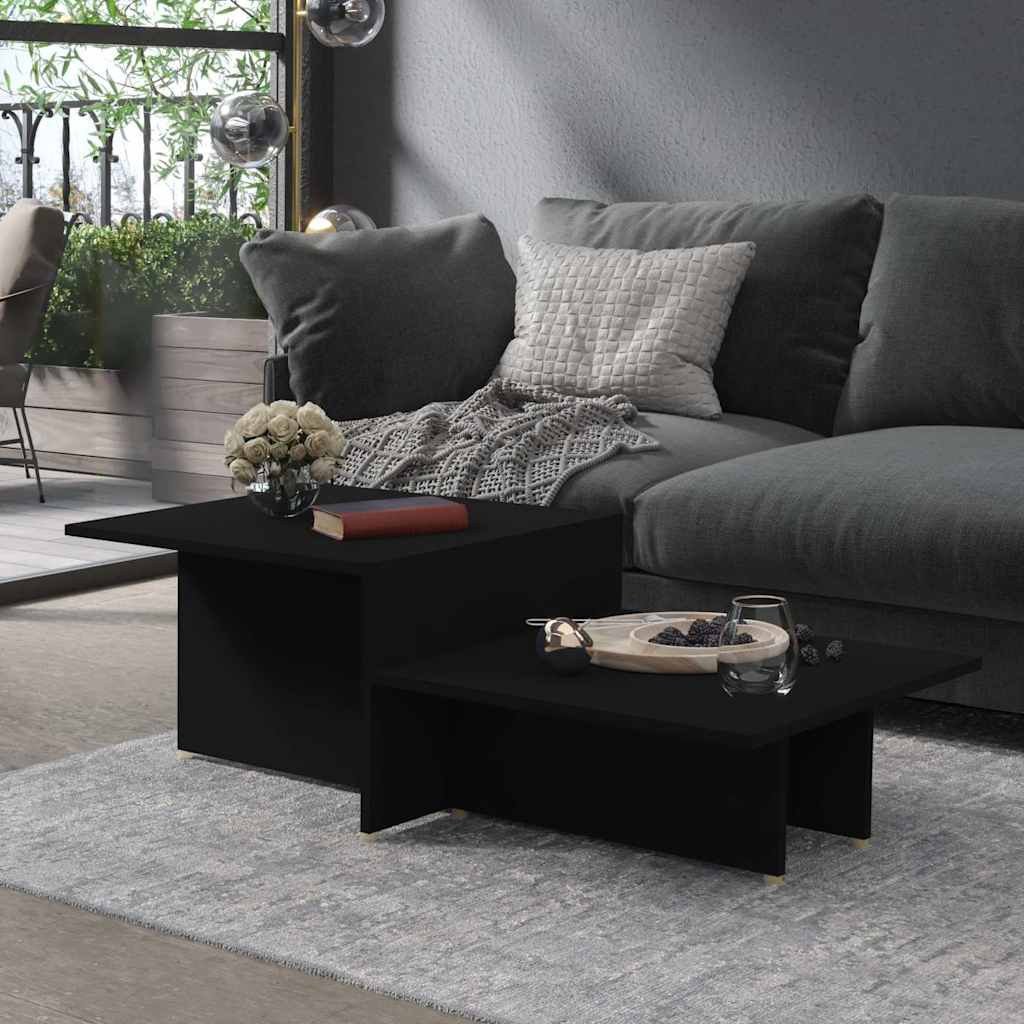 Vidaxl salontafel 111,5x50x33 cm bewerkt hout zwart