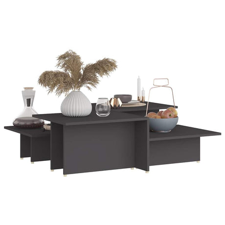 Vidaxl salontafels 2 st 111,5x50x33 cm bewerkt hout grijs