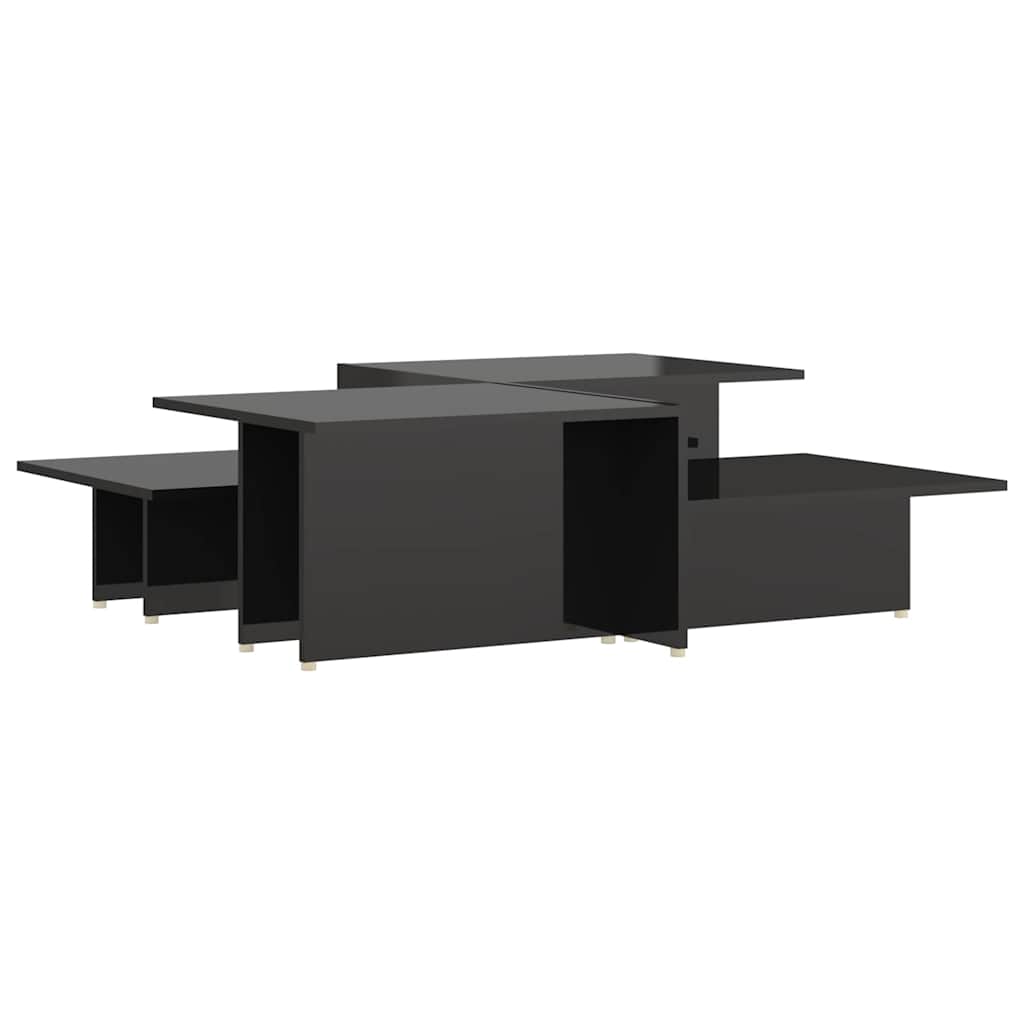 Vidaxl salontafels 2 st 111,5x50x33 cm bewerkt hout hoogglans zwart