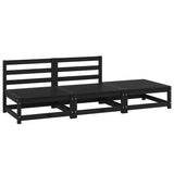 Vidaxl 3-delige loungeset massief grenenhout zwart