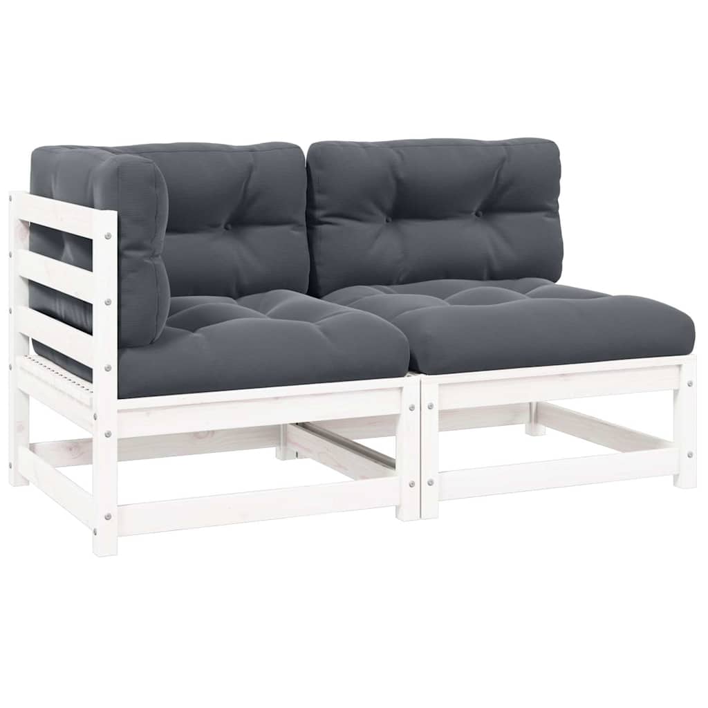 Vidaxl 2-delige loungeset met kussens massief grenenhout wit