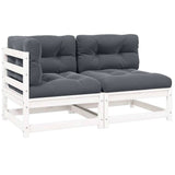 Vidaxl 2-delige loungeset met kussens massief grenenhout wit