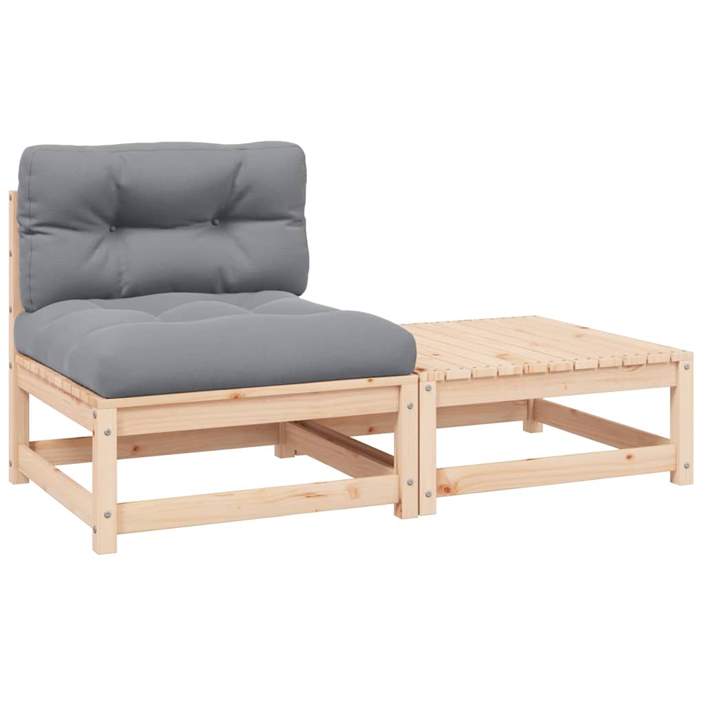 Vidaxl 2-delige loungeset met kussens massief grenenhout