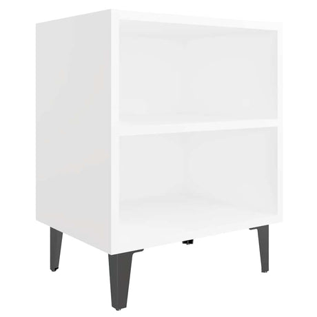 Vidaxl nachtkastjes 2 st met metalen poten 40x30x50 cm wit