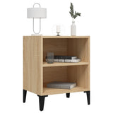 Vidaxl nachtkastje met metalen poten 40x30x50 cm sonoma eikenkleurig