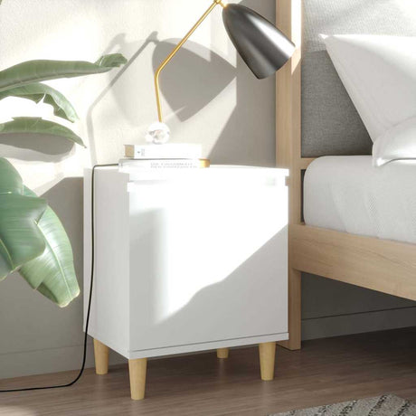 Vidaxl nachtkastjes 2 st met massief houten poten 40x30x50 cm wit