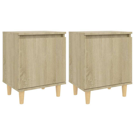 Vidaxl nachtkastjes 2 st met houten poten 40x30x50 cm sonoma eiken