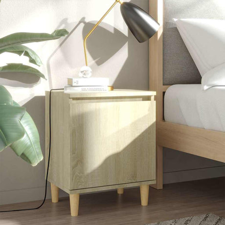 Vidaxl nachtkastjes 2 st met houten poten 40x30x50 cm sonoma eiken