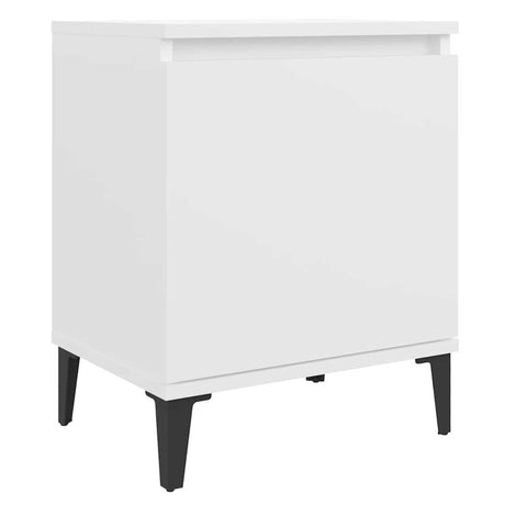 Vidaxl nachtkastje met metalen poten 40x30x50 cm wit