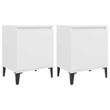 Vidaxl nachtkastjes met metalen poten 40x30x50 cm wit