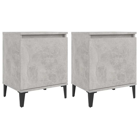 Vidaxl nachtkastjes met metalen poten 40x30x50 cm betongrijs