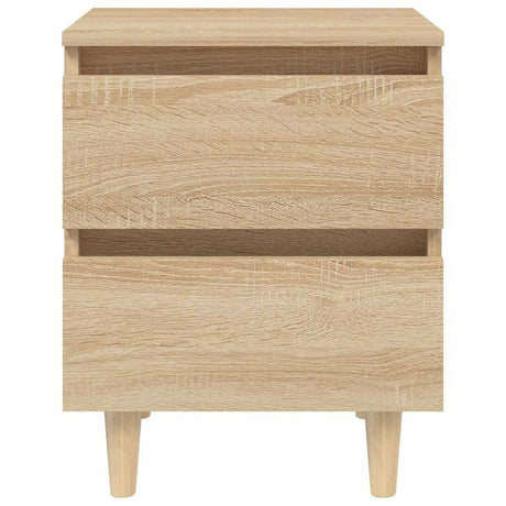 Vidaxl nachtkastje met houten poten 40x35x50 cm sonoma eikenkleurig