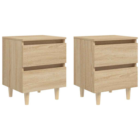 Vidaxl nachtkastjes 2 st met houten poten 40x35x50cm sonoma eikenkleur