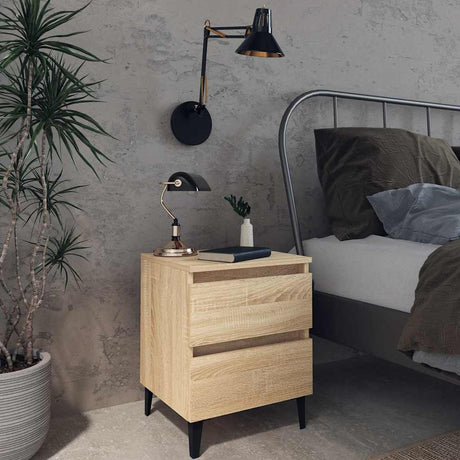 Vidaxl nachtkastjes 2 st 40x35x50 cm bewerkt hout sonoma eikenkleurig