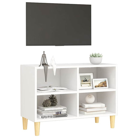 Vidaxl tv-meubel met massief houten poten 69,5x30x50 cm wit