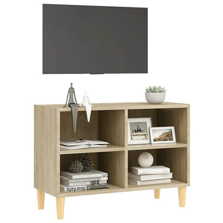 Vidaxl tv-meubel met houten poten 69,5x30x50 cm sonoma eikenkleurig
