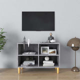 Vidaxl tv-meubel met massief houten poten 69,5x30x50 cm betongrijs