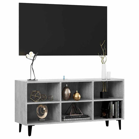 Vidaxl tv-meubel met metalen poten 103,5x30x50 cm betongrijs