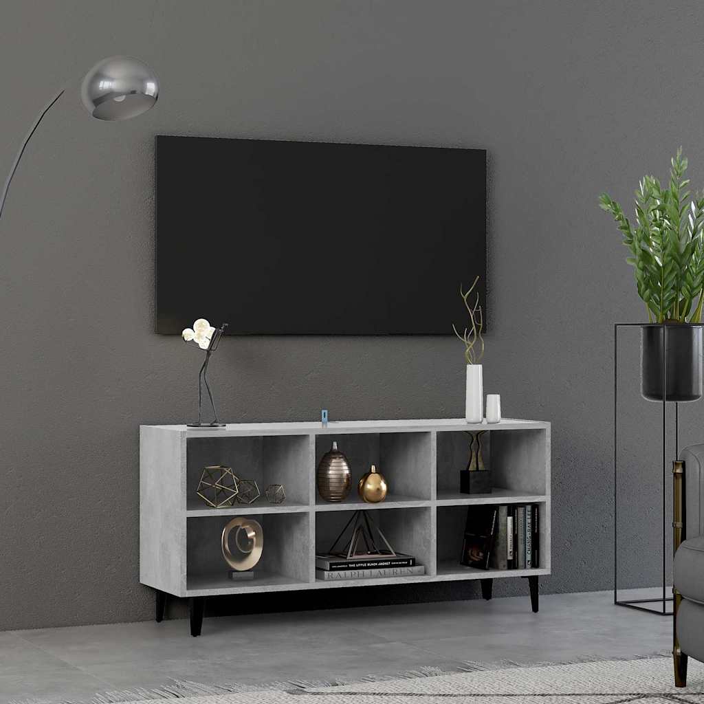Vidaxl tv-meubel met metalen poten 103,5x30x50 cm betongrijs