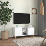 Vidaxl tv-meubel met massief houten poten 103,5x35x50 cm wit