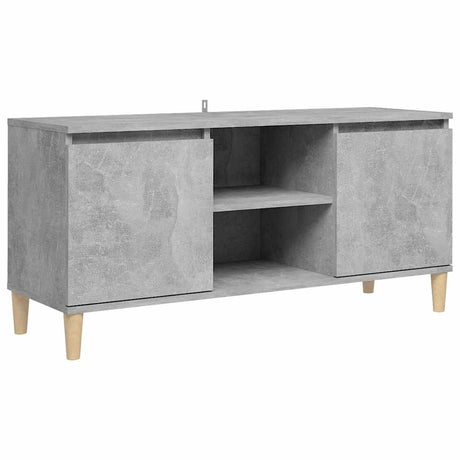 Vidaxl tv-meubel met massief houten poten 103,5x35x50 cm betongrijs