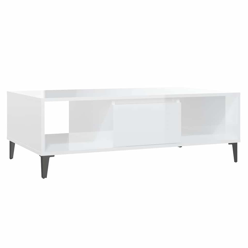 Vidaxl salontafel 103,5x60x35 cm bewerkt hout hoogglans wit