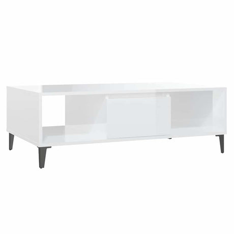 Vidaxl salontafel 103,5x60x35 cm bewerkt hout hoogglans wit