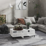 Vidaxl salontafel 103,5x60x35 cm bewerkt hout hoogglans wit