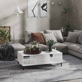 Vidaxl salontafel 103,5x60x35 cm bewerkt hout hoogglans wit