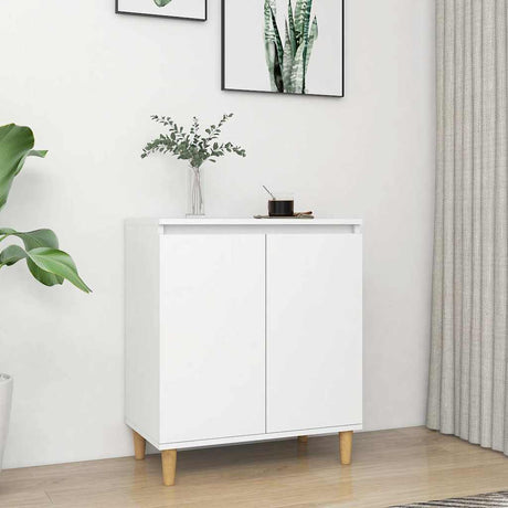Vidaxl dressoir met massief houten poten 60x35x70 cm bewerkt hout wit