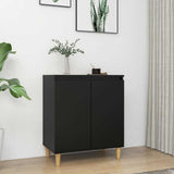 Vidaxl dressoir met houten poten 60x35x70 cm bewerkt hout zwart