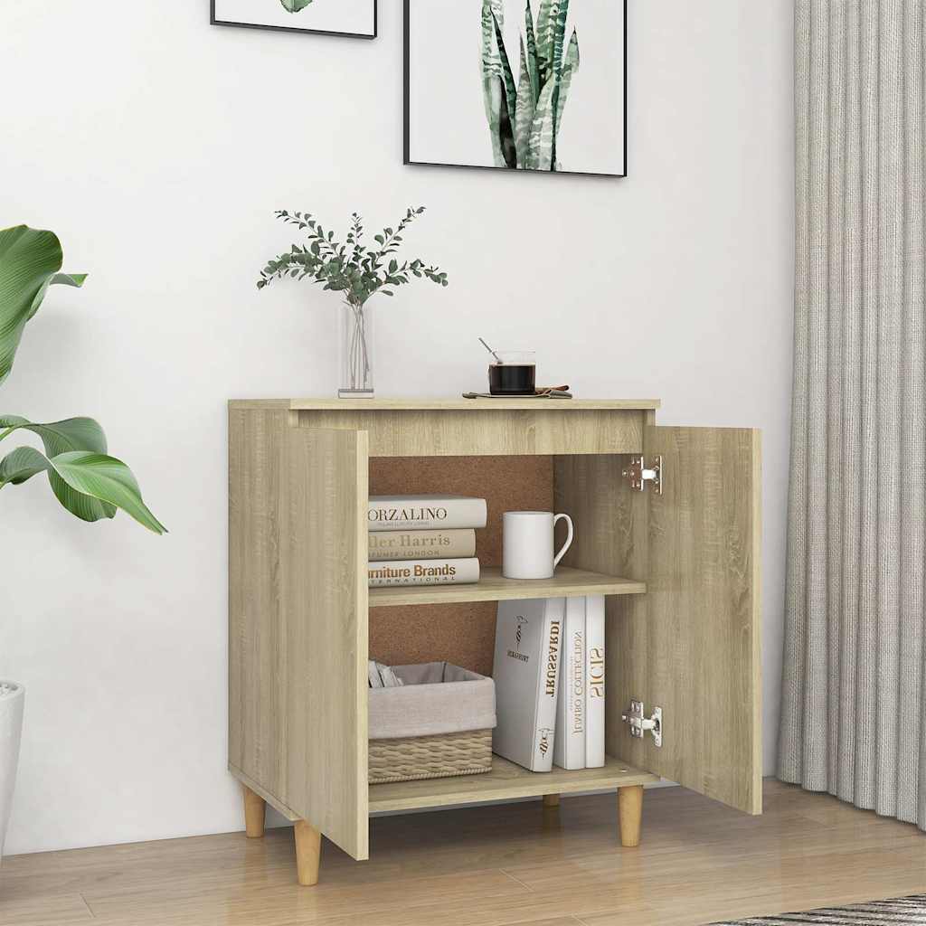 Vidaxl dressoir met houten poten 60x35x70 cm bewerkt hout sonoma eiken