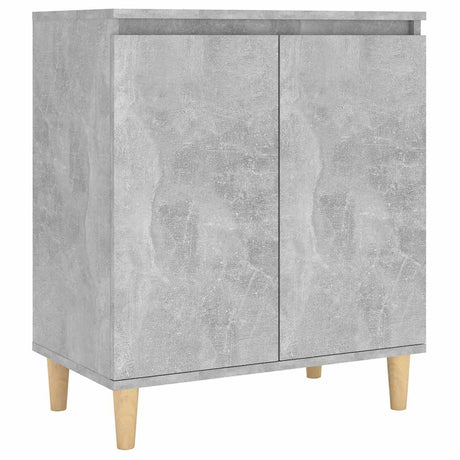 Vidaxl dressoir met houten poten 60x35x70 cm bewerkt hout betongrijs