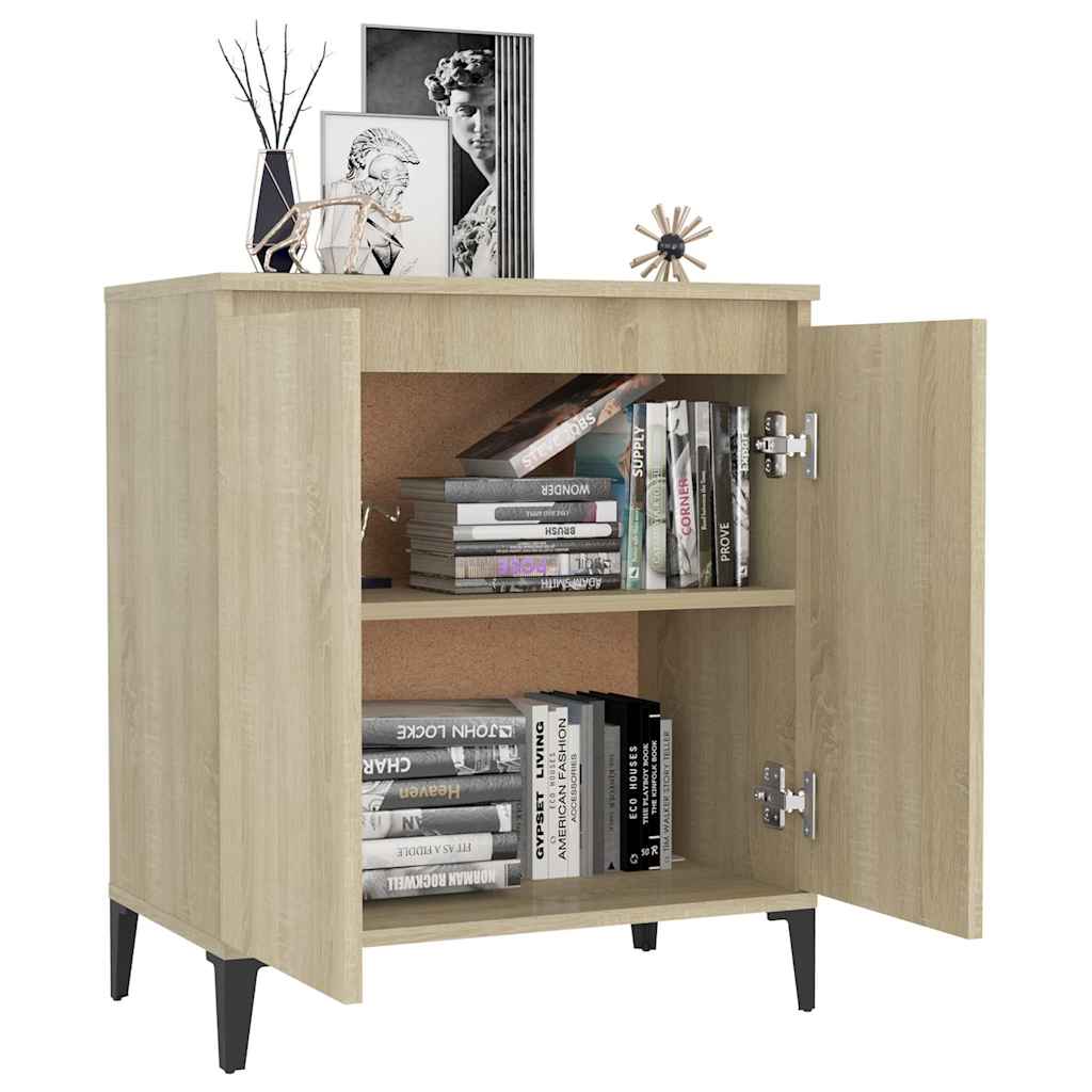 Vidaxl dressoir 60x35x70 cm bewerkt hout sonoma eikenkleurig