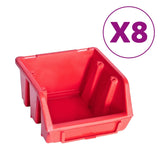 Vidaxl 39-part storage set with wall panels Red and black