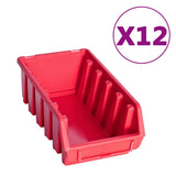 Vidaxx 80-teiliges Aufbewahrungsbox-Set mit Wandpaneelen in Rot und Schwarz