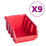 VIDAXL Juego de almacenamiento de 103 partes con paneles de pared rojo y negro