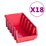 VIDAXL Juego de almacenamiento de 103 partes con paneles de pared rojo y negro