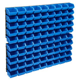 Vidaxxl 96-teiliges Aufbewahrungsbox-Set mit Wandpaneelen in Blau und Schwarz