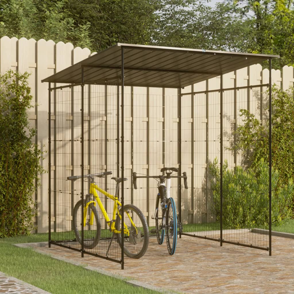 Vidaxl Bicycle Shed 190x190x222 cm ocel černá