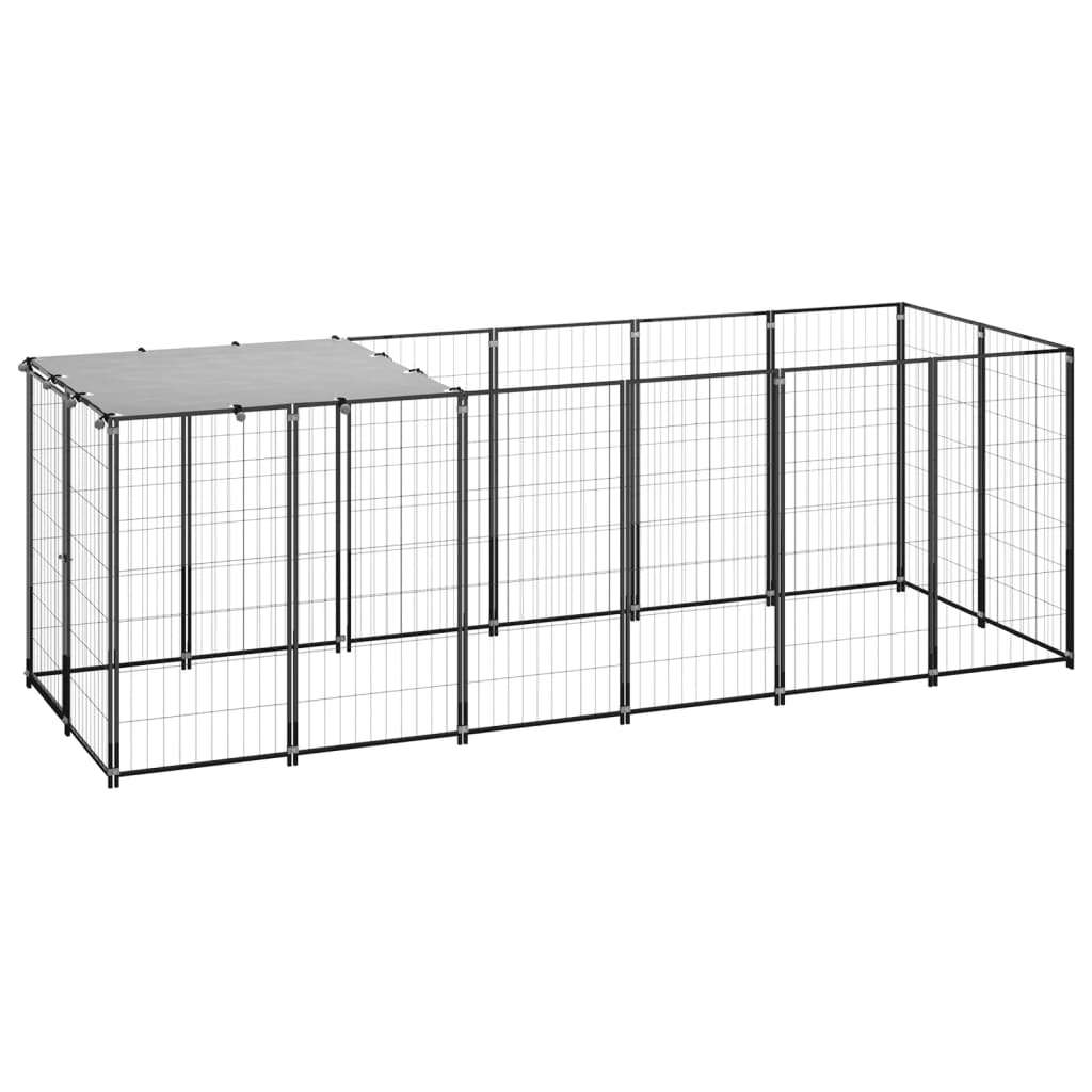 Vidaxl Hond Kennel 330x110x110 cm Stol Black