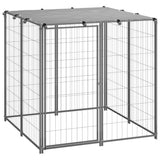 Vidaxl -Hund Kennel 110x110x110 cm Stahl Silberfarbe