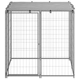 Vidaxl Hond Kennel 110x110x110 cm Stol Sëlwer faarweg