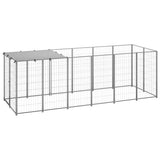 Vidaxl -Hund Kennel 330x110x110 cm Stahl Silberfarbe