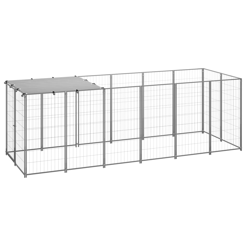 Vidaxl Hond Kennel 330x110x110 cm Stol Sëlwer faarweg