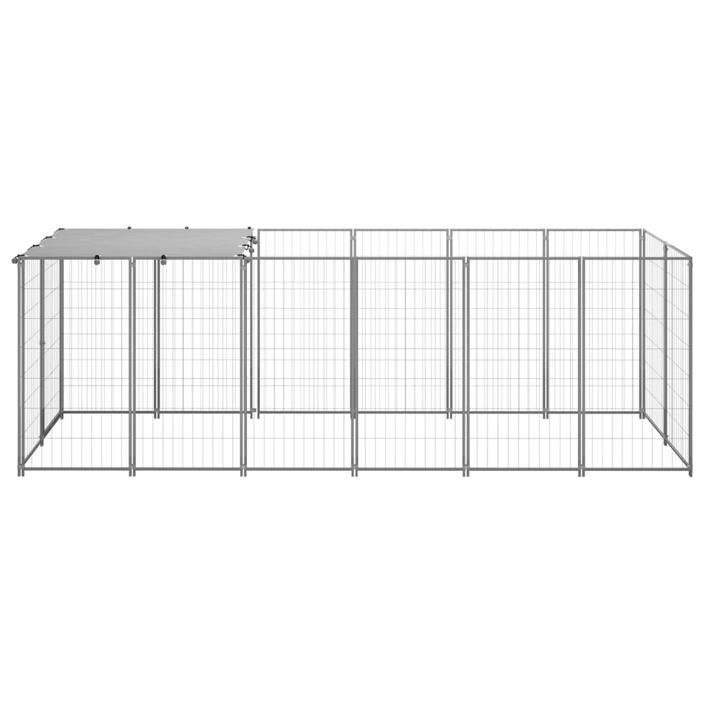 Vidaxl Hond Kennel 330x110x110 cm Stol Sëlwer faarweg