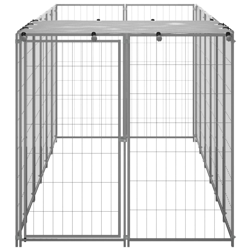 Vidaxl Hond Kennel 330x110x110 cm Stol Sëlwer faarweg