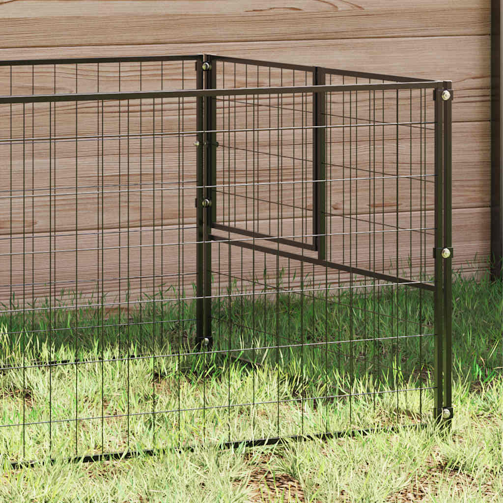 Vidaxl Hund Kennel 100x100x70 cm Stahlschwarz