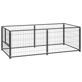 Vidaxl Hund Kennel 200x100x70 cm Stahlschwarz